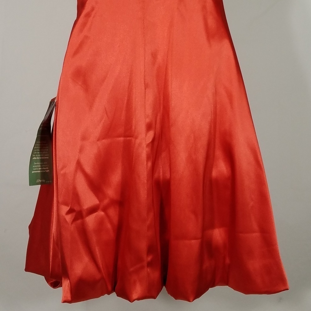 NWT tomato red short prom evening dress juniors 5 - Picture 7 of 8